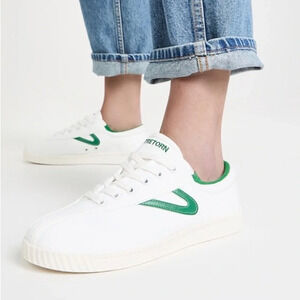 Tretorn White and Green Women's Sneakers